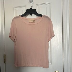 Alice + Olivia Soft Pink Short Sleeve Tee